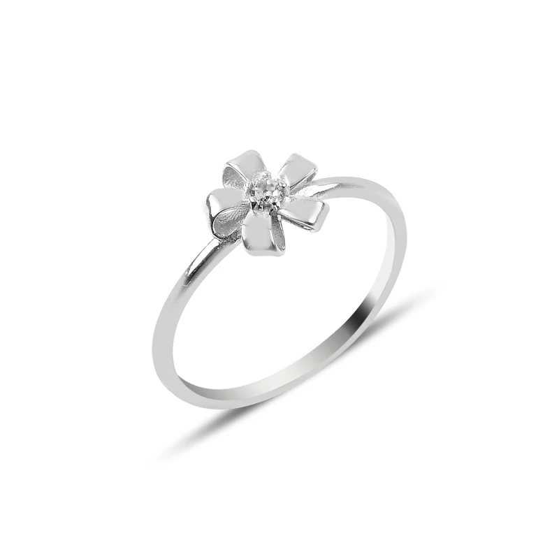 

Silver 925 Sterling Zircon Daisy Ring