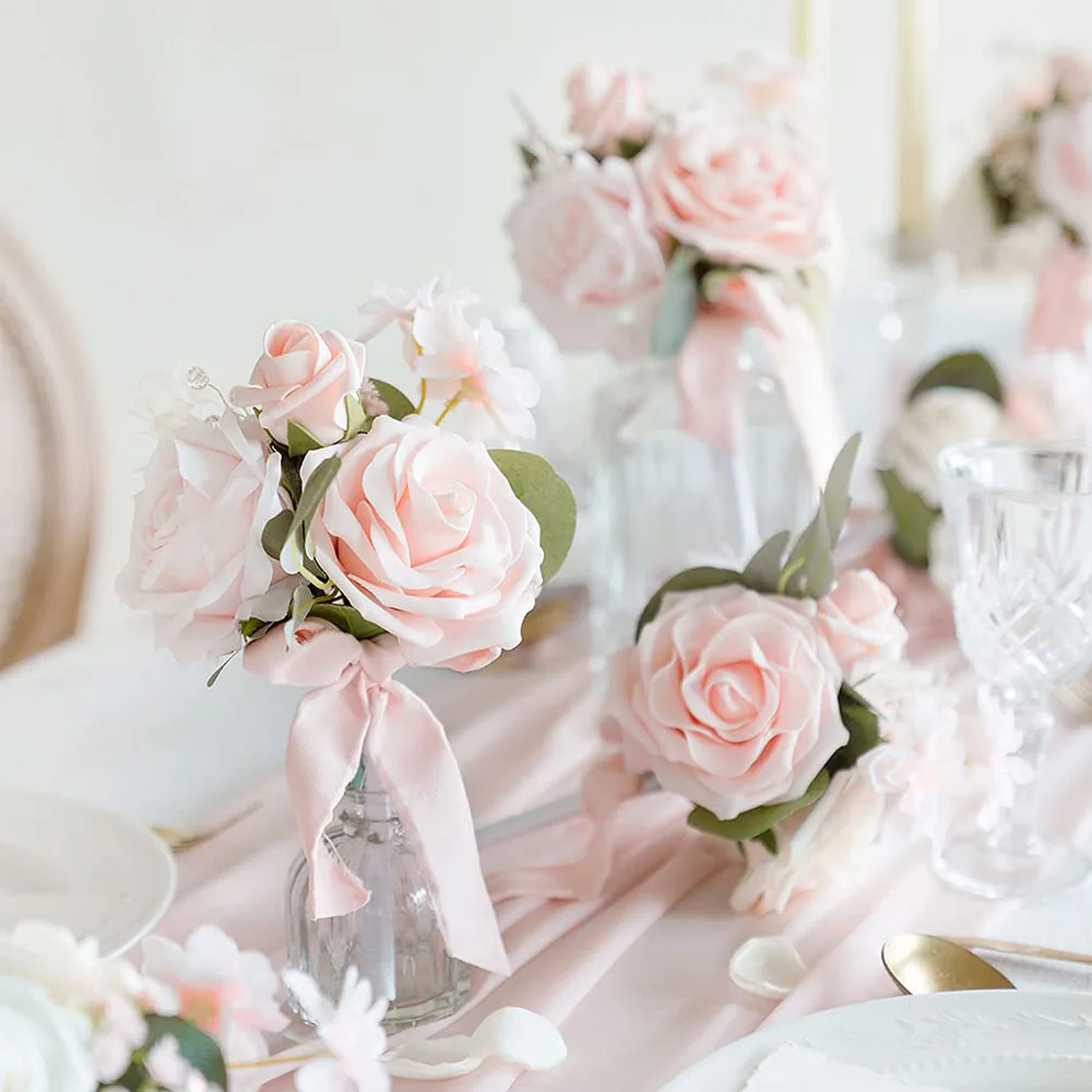 

Wedding Table Centerpieces Mini Bridesmaid Bouquets Floral Wedding Table Centerpieces Floral Arrangements Party DIY Home Decor