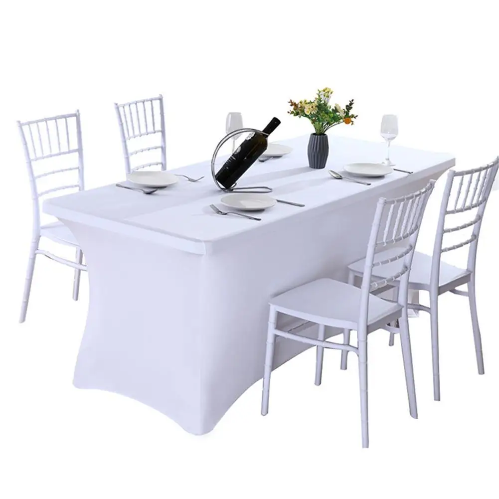 

NEW Elastic Table Covers Tear-resistant Wrinkle Free Solid Color Table Clothes For Wedding Party Birthday Banquet