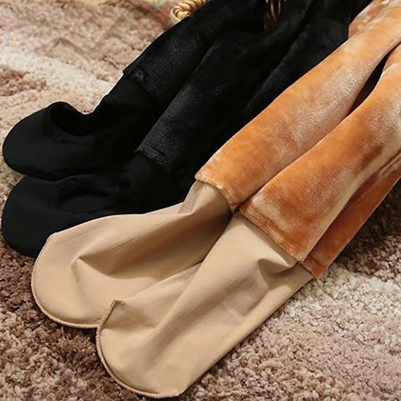 300 grams  winter cashmere leggings women's high waist slim bare leg artifact pantyhose fake meat warm one pants