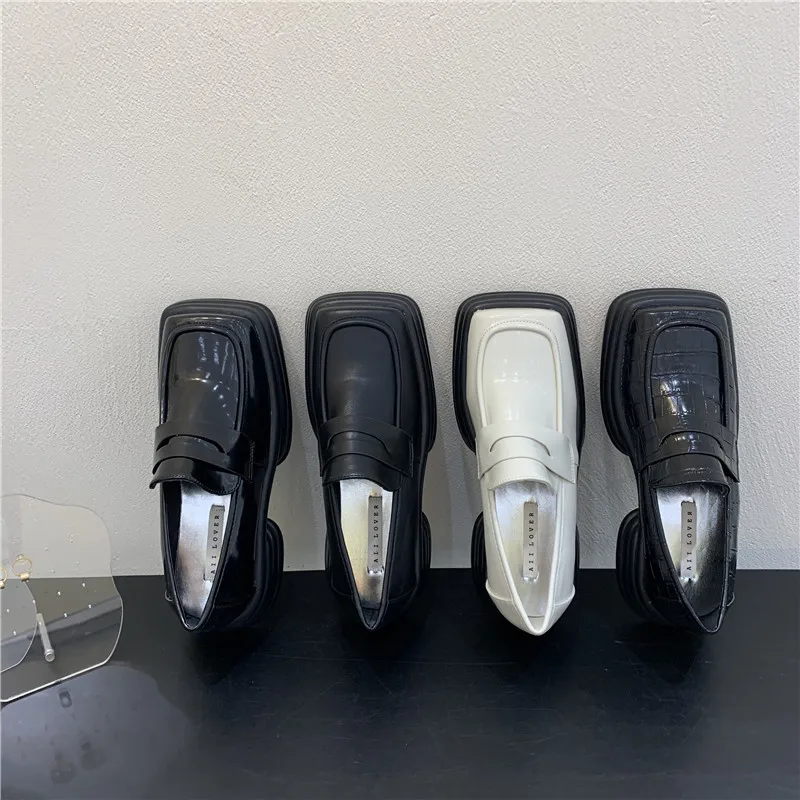 

Туфли женские на плоской подошве, базовая обувь из искусственной кожи, классические, средний каблук, обувь в римском стиле