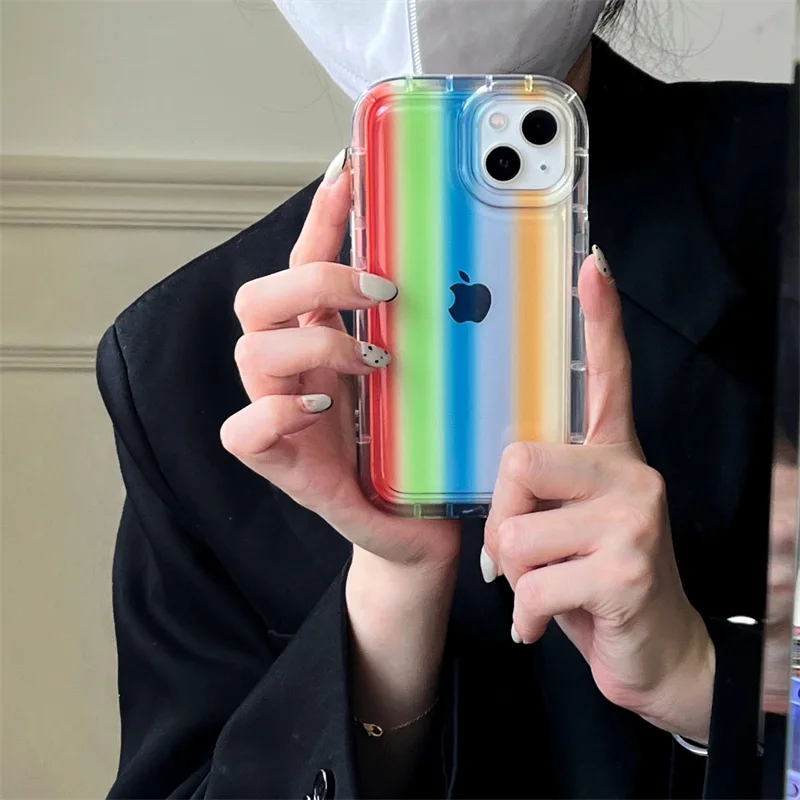 

Rainbow Transparent Phone Case Cover for IPhone 14 Plus 11 12 13 14 Pro Max Shockproof Cases for IPhone 14 Pro Max Case
