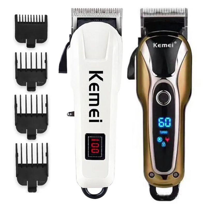 

Kemei машинка для стрижки волос профессиональный триммер для мужчин машинка для стрижки волос Парикмахерская борода и усы триммер LCD бритва