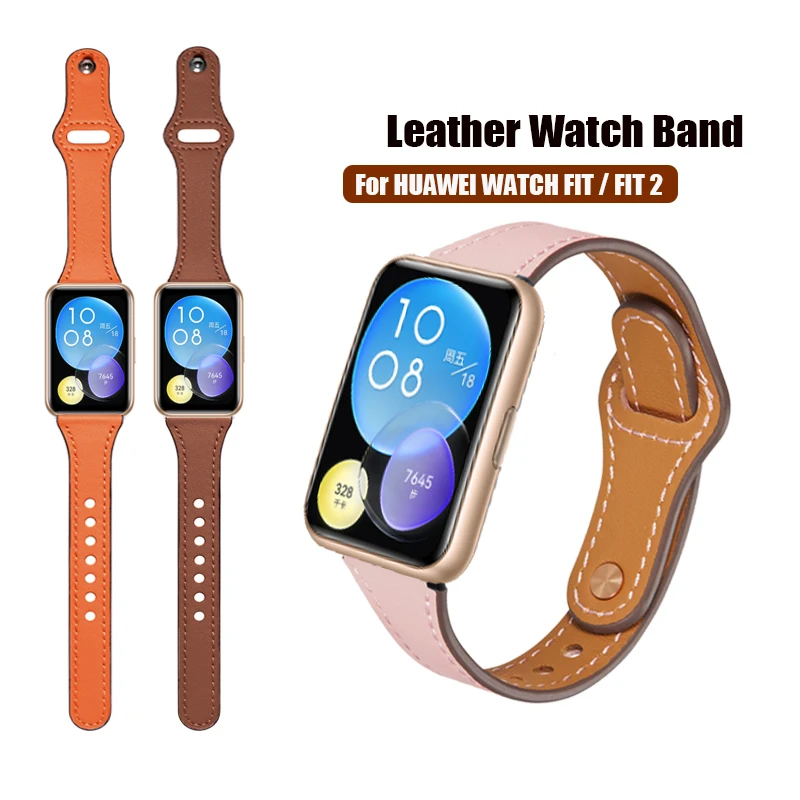 

Ремешок из натуральной кожи для женских часов Huawei Watch Fit 2, новый браслет с разъемом