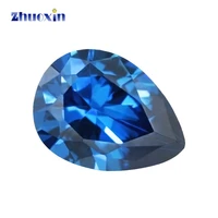 size 2x3 10x14mm pear shape 5a dark sea blue cz stone synthetic gems cubic zirconia for jewelry