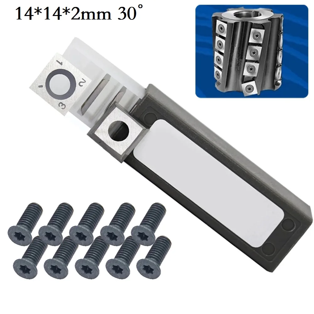 

10pcs Carbide Inserts Cutters Square Straight Replacement For Woodworking Spiral Planer Head DIY Wood Lathe Turning Tools