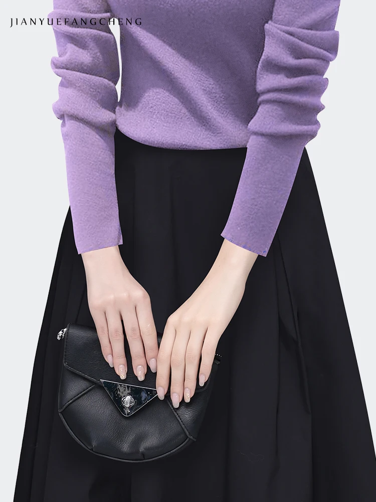 Милый женский свитер с воротником-лодочкой и бантом пикантные обтягивающие