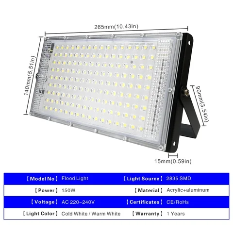 DSELCHUN Светодиодный прожектор 150W 220V/110V