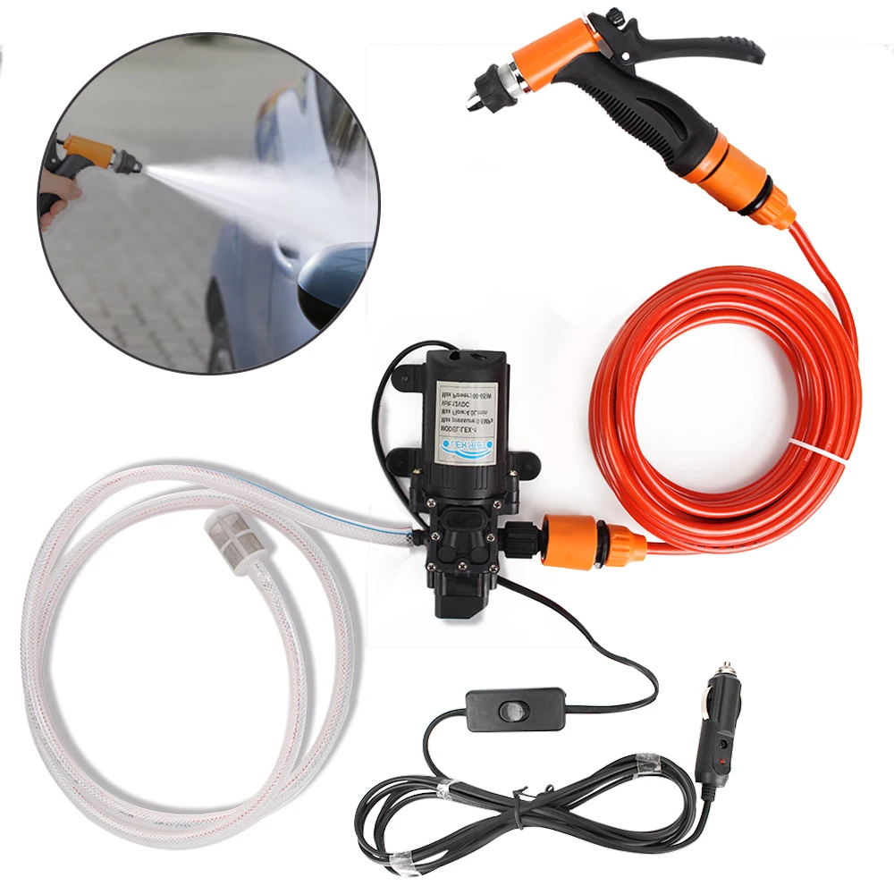 

Washer Hose Set Auto Accessories 12V Washing Cleaning Machine With Adapter Car High Pressure Washer Portable Electric Water Pump