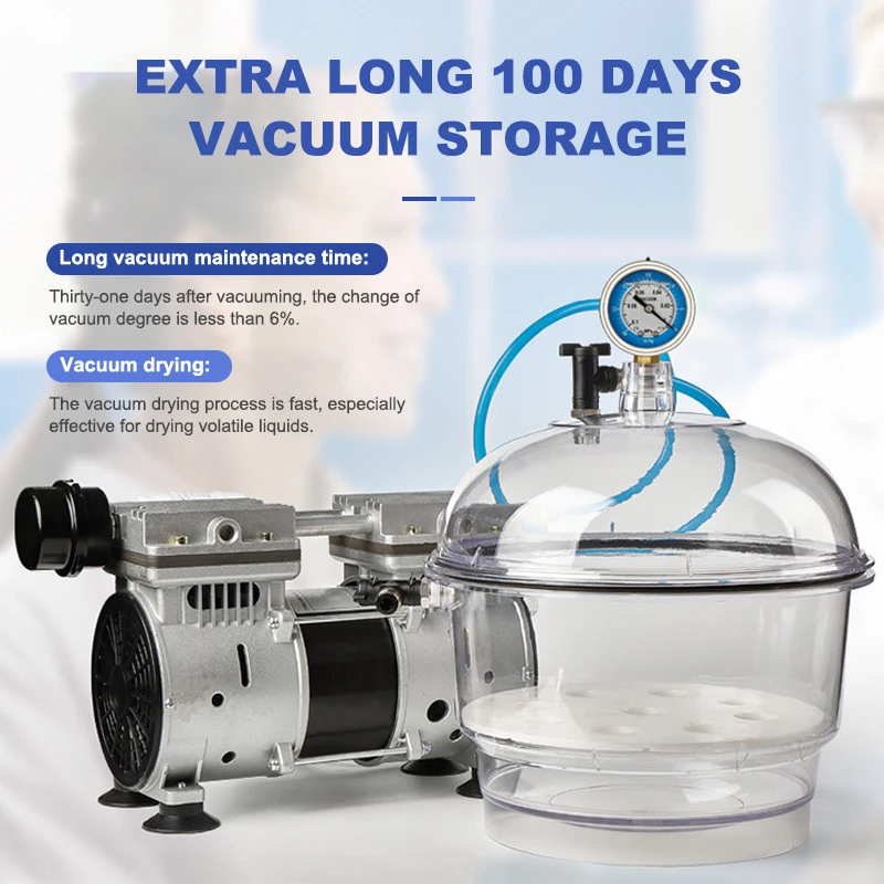 ZOIBKD 250 мм прозрачное вакуумное сушильное ведро для ПК с вакуумным насосом