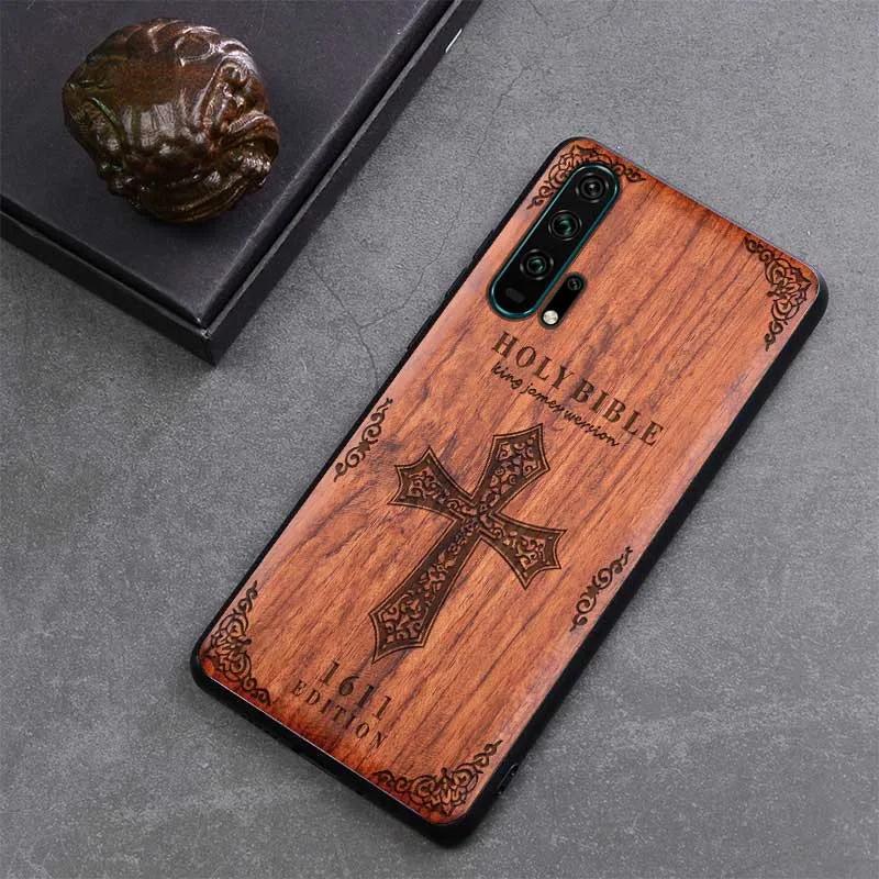 Luxury Real Wood Phone Cover For Honor 8X Case Shockproof Wooden Coque Funda |