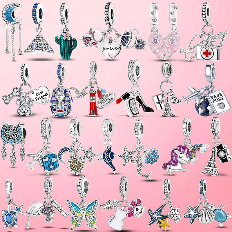 

Лидер продаж, серебро 925 пробы, сверкающие бусины-подвески в виде семейного дерева, подходят для оригинального женского браслета, подвеска, ожерелье, ювелирные изделия