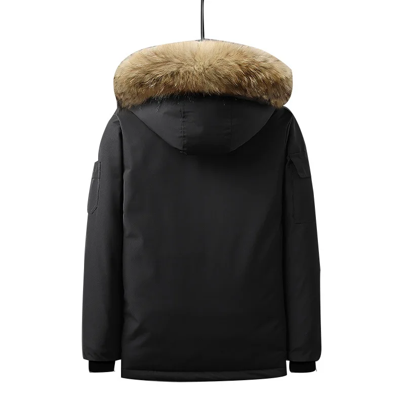 Embroidery CARTELO Winter Men Thicken Ski Windproof Warm Warm Coats Parkas Fur Collar Detachable Hat Puffer Jackets for Men