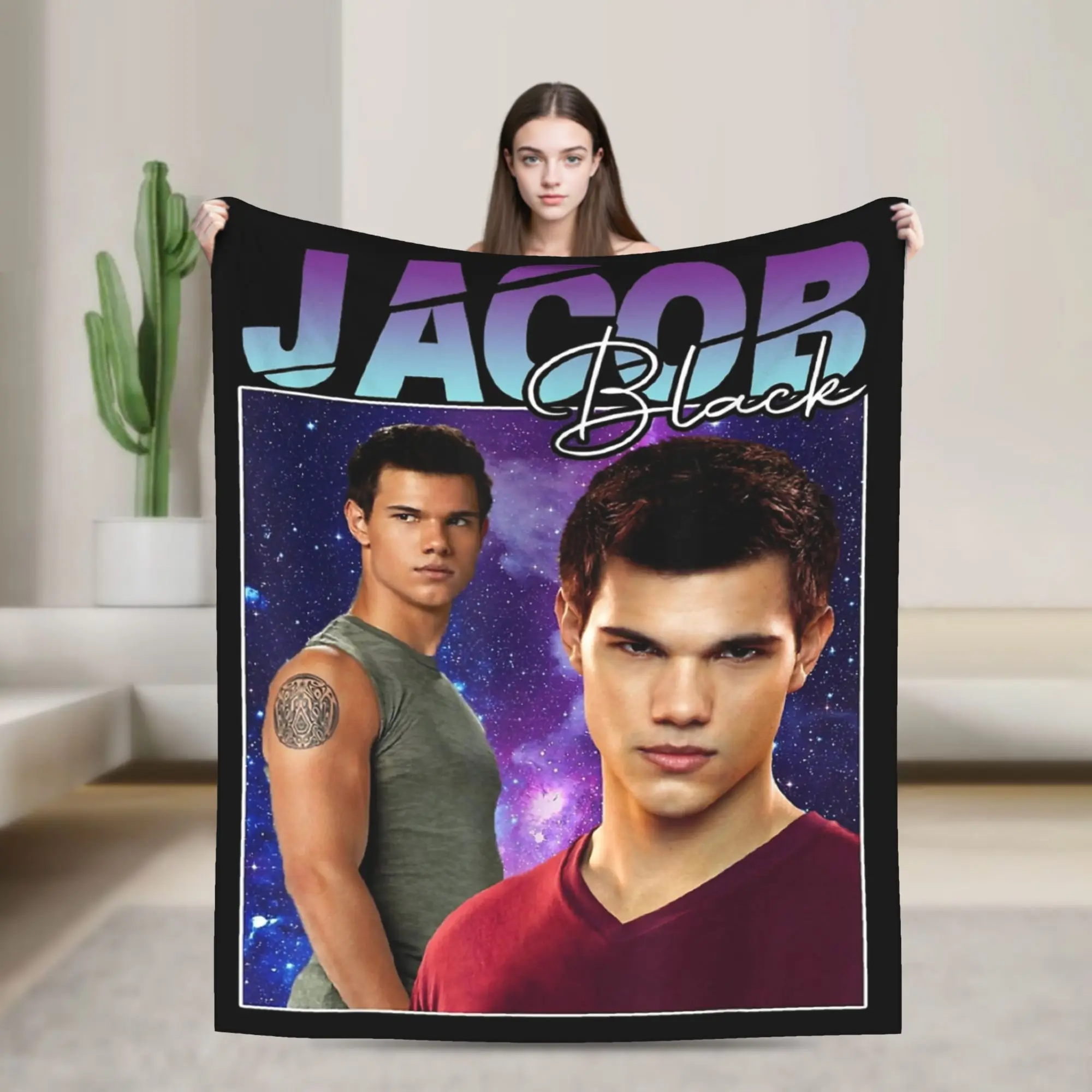 Фото Пледы Twilight Jacob Black в стиле 90-х, фланелевые, всесезонные, многофункциональные, легкие, для дивана, путешествий, как коврик №1