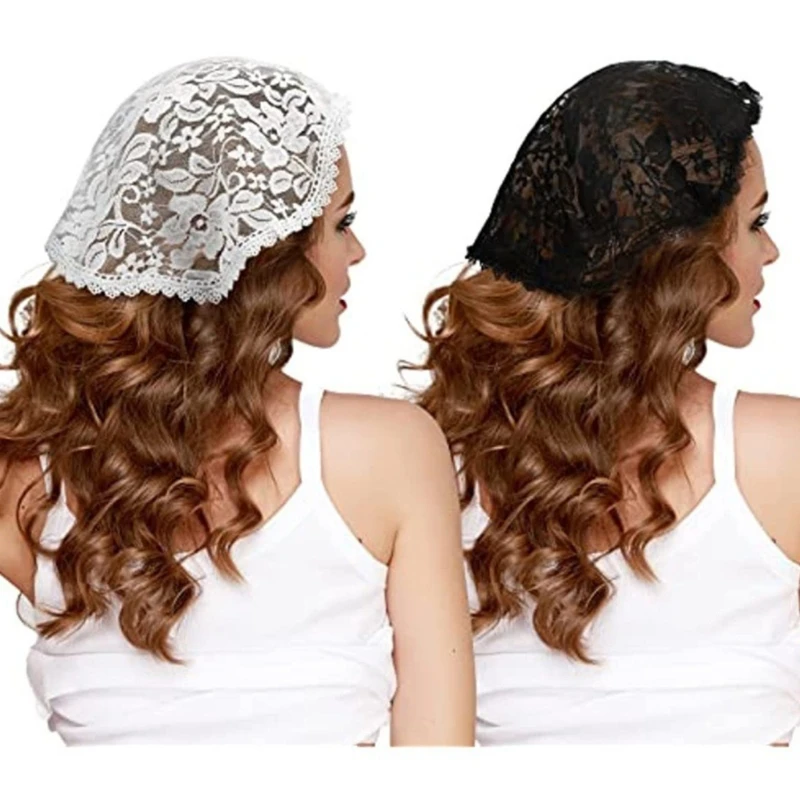 

Women Mesh Flower Scarf Hairband Summer Vacations Kerchief Hair Bandannas