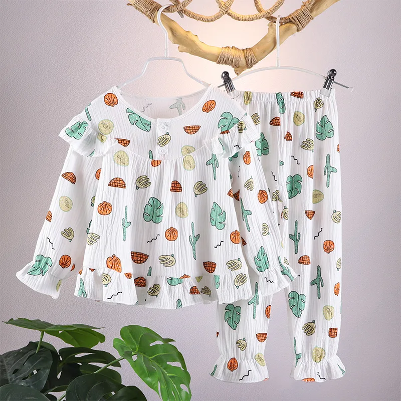 

Children's Pajamas Sets Cute Cartoon Baby Girls Sleep Wear Clothes Long Sleeve Toddler Home Clothes Cotton Spring Kids Pajamas