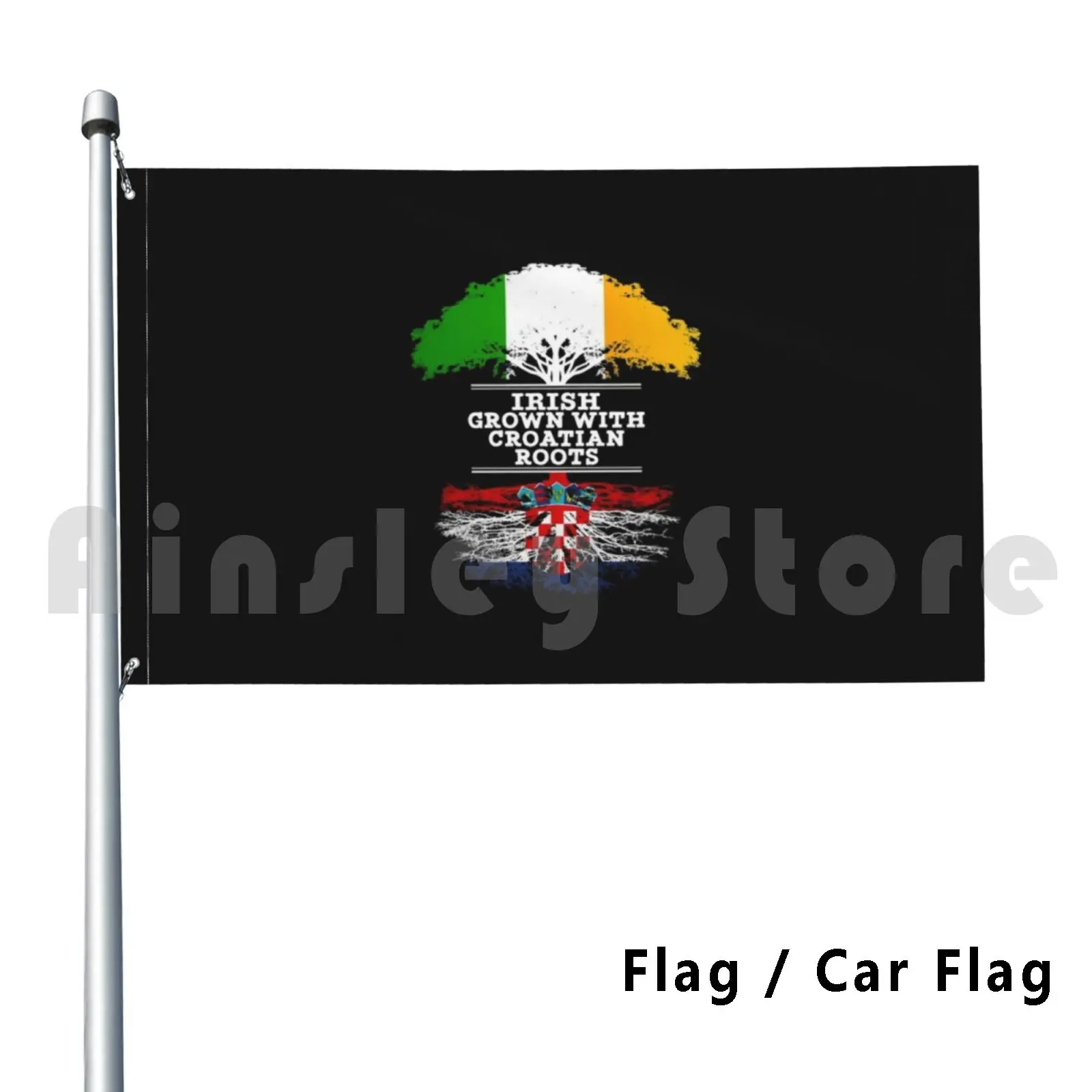 

Ирландский Выращенный с Хорватским-подарок для хорватского с флагом хорватского флага автомобиля, забавный хорватский флаг