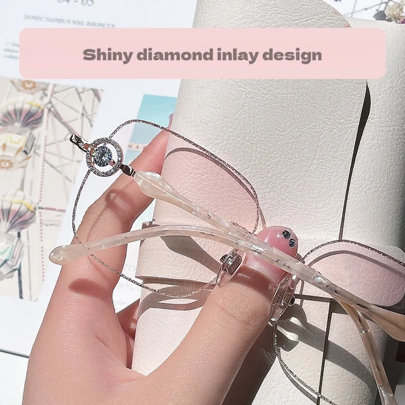 F · DRACON сплав Алмазная инкрустированная безрамочная оправа для очков Новая