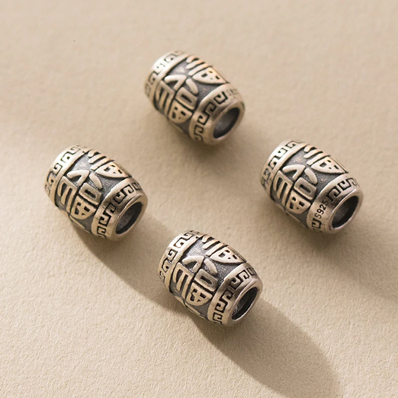 

1 шт./партия, серебристые бусины с большим отверстием, 9 х7 мм