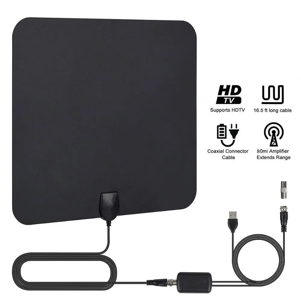 

HD TV Digital TV Antenna Durable Indoor Aerial DTV Box Aerial Set Signal Booster Freeview Signal Capture Television supplies