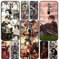 attack on giant popular for oppo find x5 x3 x2 neo lite a74 a76 a72 a55 a54s a53 a53s a16s a16 a9 a5 5g black soft phone case