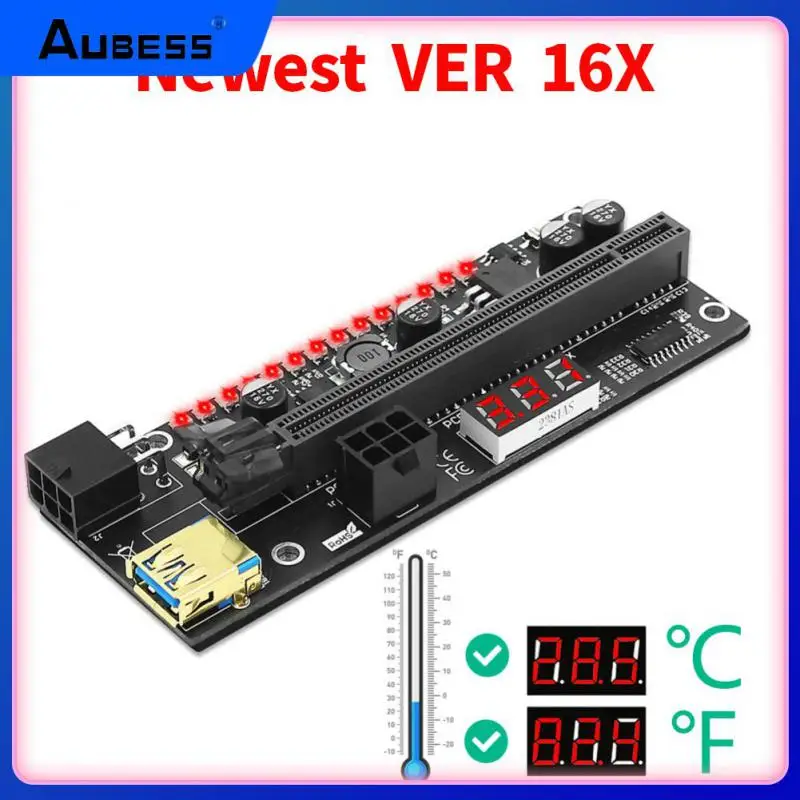 

Стабильный Pcie Райзер 1x до 16x карта расширения 6pin Pci-e 16x Райзер плата Flash Led Pcie Райзер карта Высокое качество медный провод черный