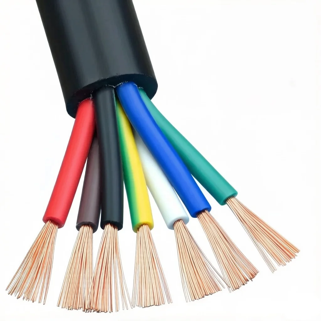 Фото Кабель электрический RVV 22 AWG 0.3MM2, 2/3/4/5/6/7/8/10/12/14/16/18 жил, медный проводник, черный №4