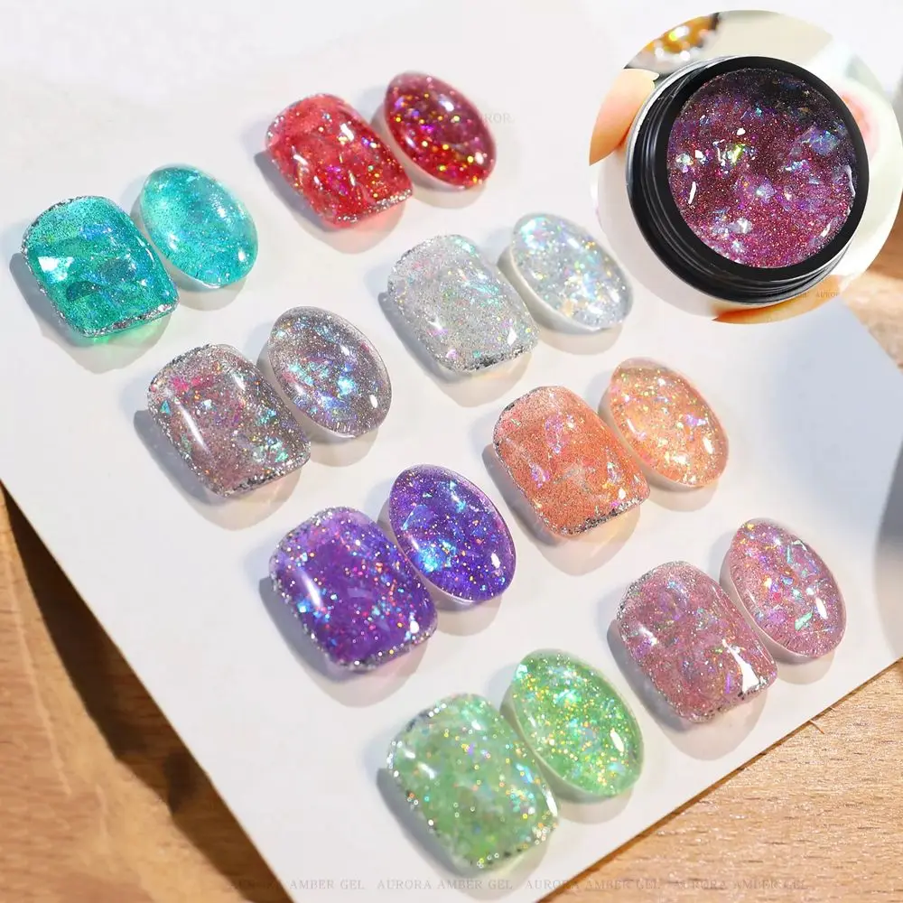 

Glitter Sequins Nail Gel Shiny Glitter Gel Nail Polish 6ml Semi Permanent Gel Varnish For Manicure Dark Effect Nail Gel