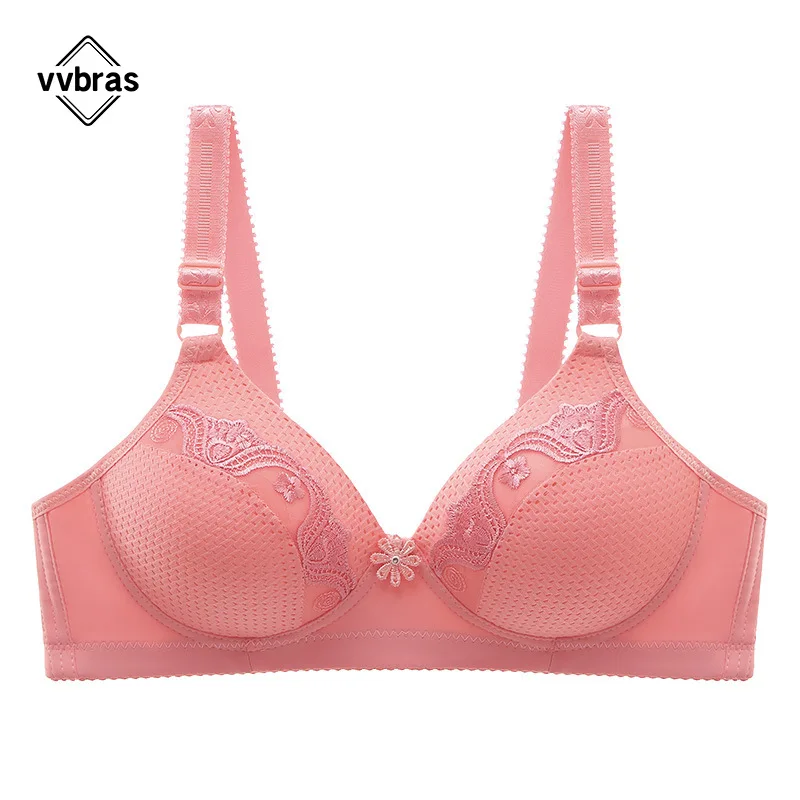 

Large size sexy no steel ring ladies bra breathable and comfortable middle-aged and elderly lace gathered women's underwear bra