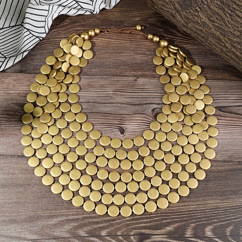 Женское многоцветное ожерелье с деревянными кристаллами 1 шт.