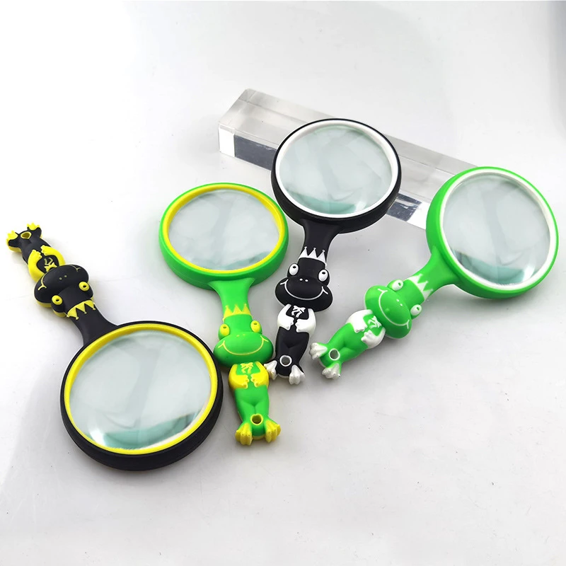 

Outdoor Adventure Magnifying Glass Does Not Hurt Glass Lens Anti-fall Rubber Reading Frog Magnifying Glass Children's Day Gift
