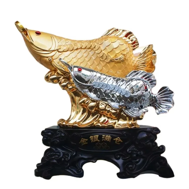 Высококачественная китайская роскошная статуя Ароwana из смолы Lucky Feng Shui для