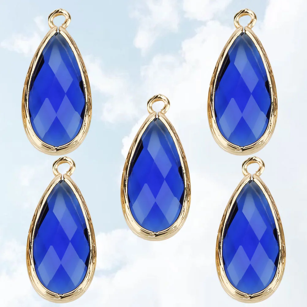 

5 Pcs Drop Pendant Charm DIY Accessories Glass Earring Charms Jewelry Hanging Hemming