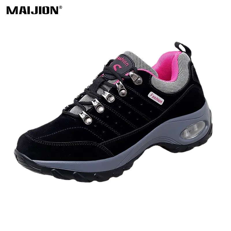 

Fashion Women Hiking Sneakers Non-slip Outdoor Trekking Tourism Shoes Comfortable Breathable Female Climbing Boots Damping