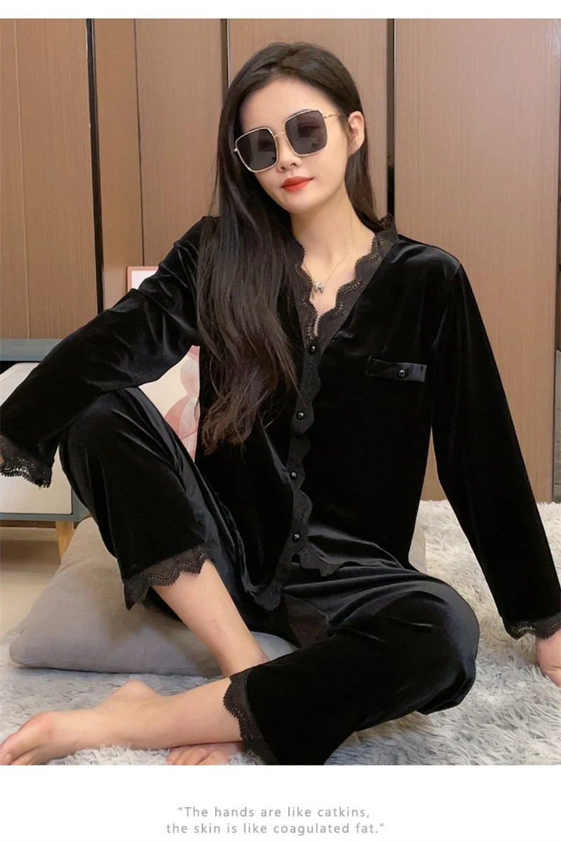 Женская одежда для сна на весну и осень новый комплект с длинным рукавом из