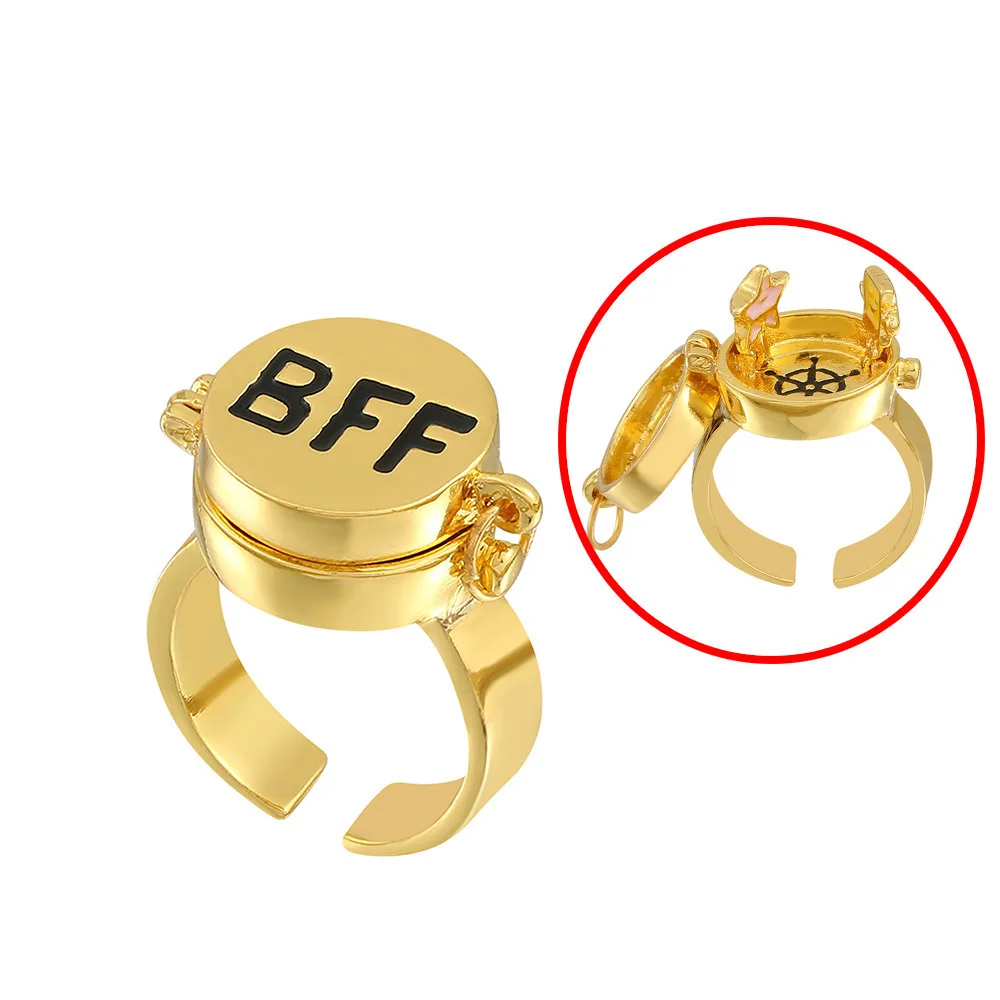 

Fashion Sponge Baby Pie Big Star BFF Friendship Opening Ring for Unisex Cute Cartoon Style Friend Jewelry Accessories Party Gift