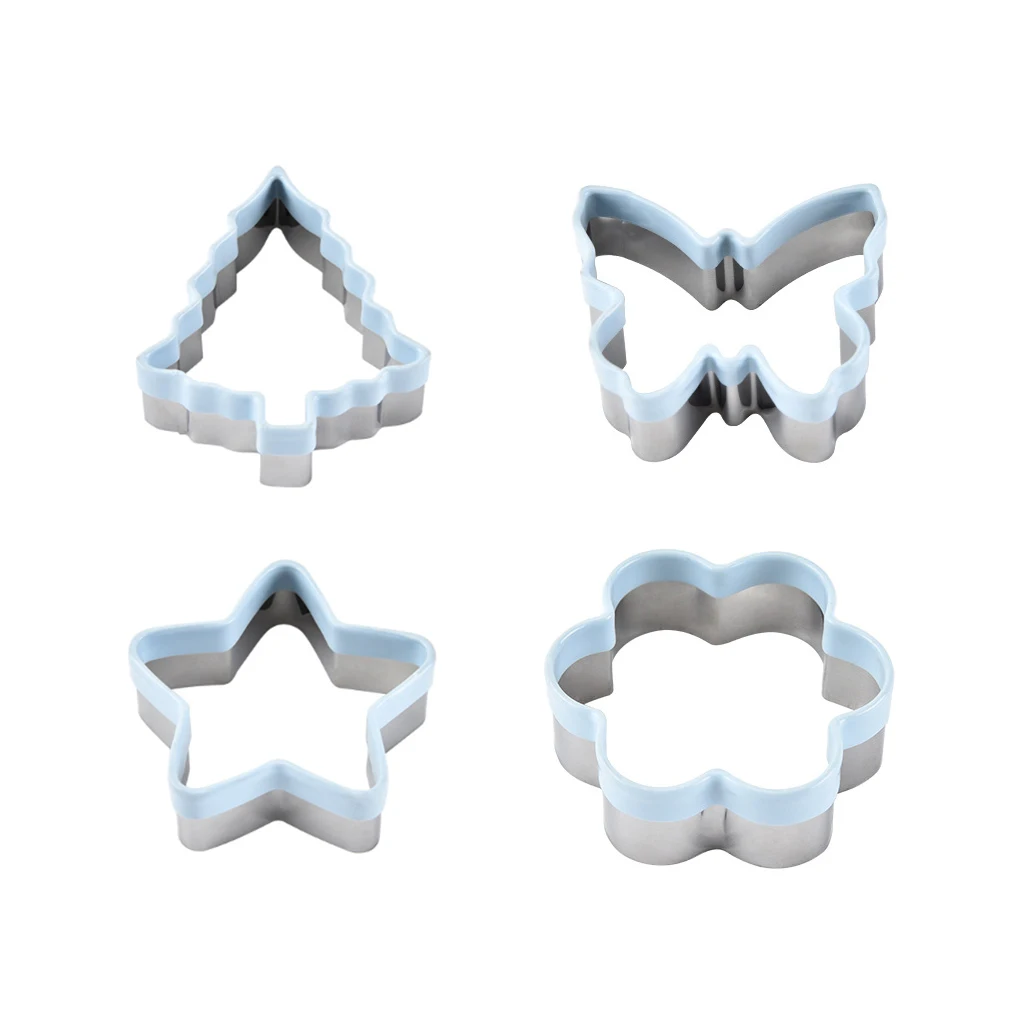 

4 Pcs/Set Cookies Molds DIY Stainless Steel Biscuits Moulds Christmas Tree Flower Star Biscuits Pastry Cake Baking Tools Set