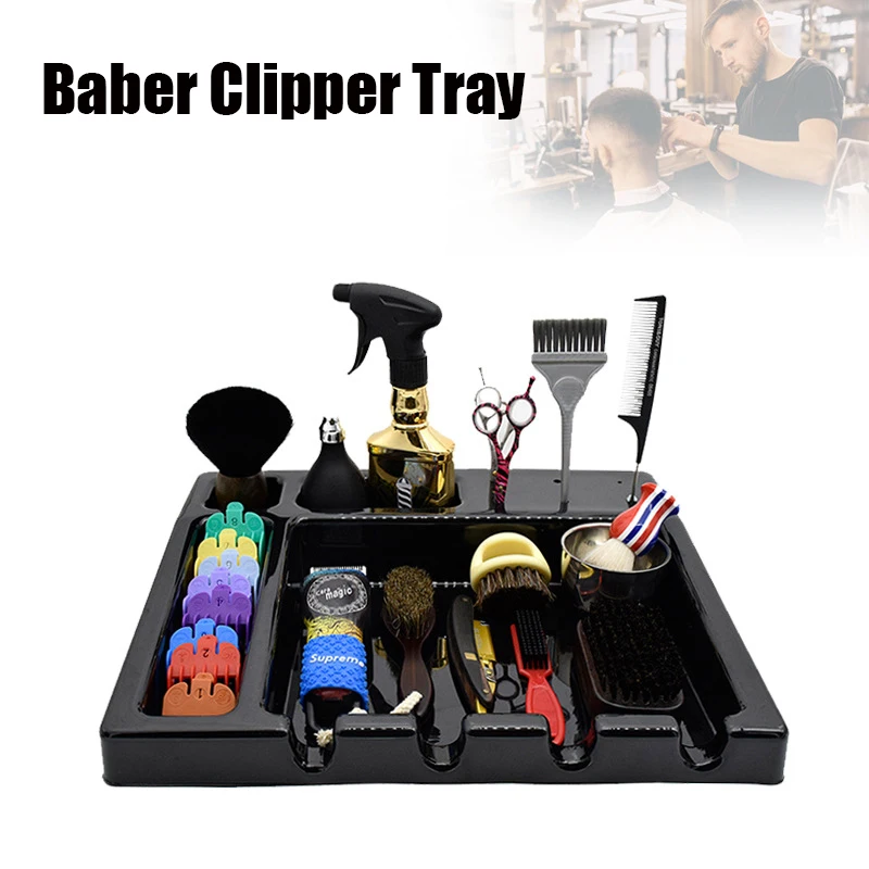 

Лоток для машинки для стрижки волос, нескользящий органайзер, чехол для бритвы, профессиональный держатель для триммера для волос в салоне, ...