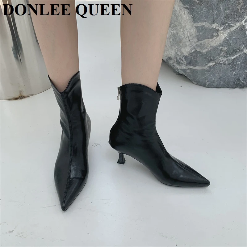 

Ankle Boots Women Pointed Toe Chelsea Boots High Heels Shoes Women Brand 2022 New Autumn Winter Boots Footwear Zapatos De Mujer