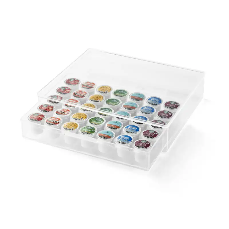 

Pod Capacity K-Cup Coffee Storage Organizer Drawer Clear Plastic