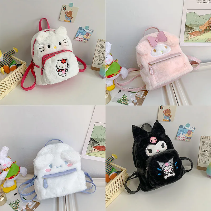 

Милый мультяшный кавайный Sanrioed Cinnamoroll My Melody Hellokittys новый узор плюшевый Детский рюкзак подарок на день рождения