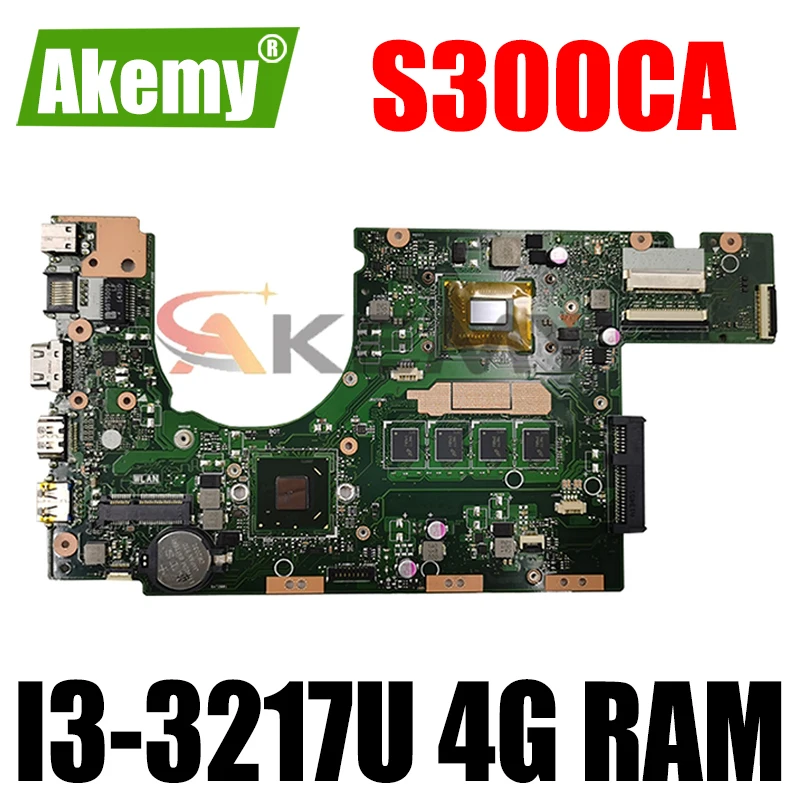 

new motherboard S300CA For Asus S300CA VivoBook S300C Laptop motherboard S300CA mainboard I3-3217U REV2.0 4G RAMnew motherboard
