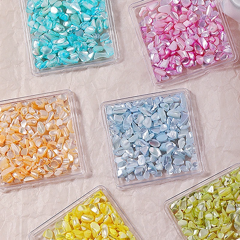 

1 Box 3D Nail Art Decoration Rhinestones Gem Irregular Shell Fragment Stone Manicure Accessories Nail Supplies For Porfessionals
