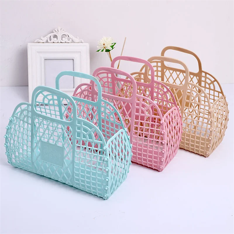 

Personalized Beach Tote Bags Girl Plastic Clutch Bachelorette Birthday Party Bridesmaid Bags Gift Solid Color Simple Bag