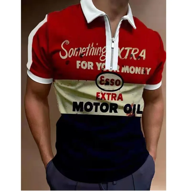 

Men's Polo shirt Summer new short sleeve zipper Lapel Shirt Casual Slim Trend Sports Weart T-Shirt 2022 Hommes Clothing S-3XL