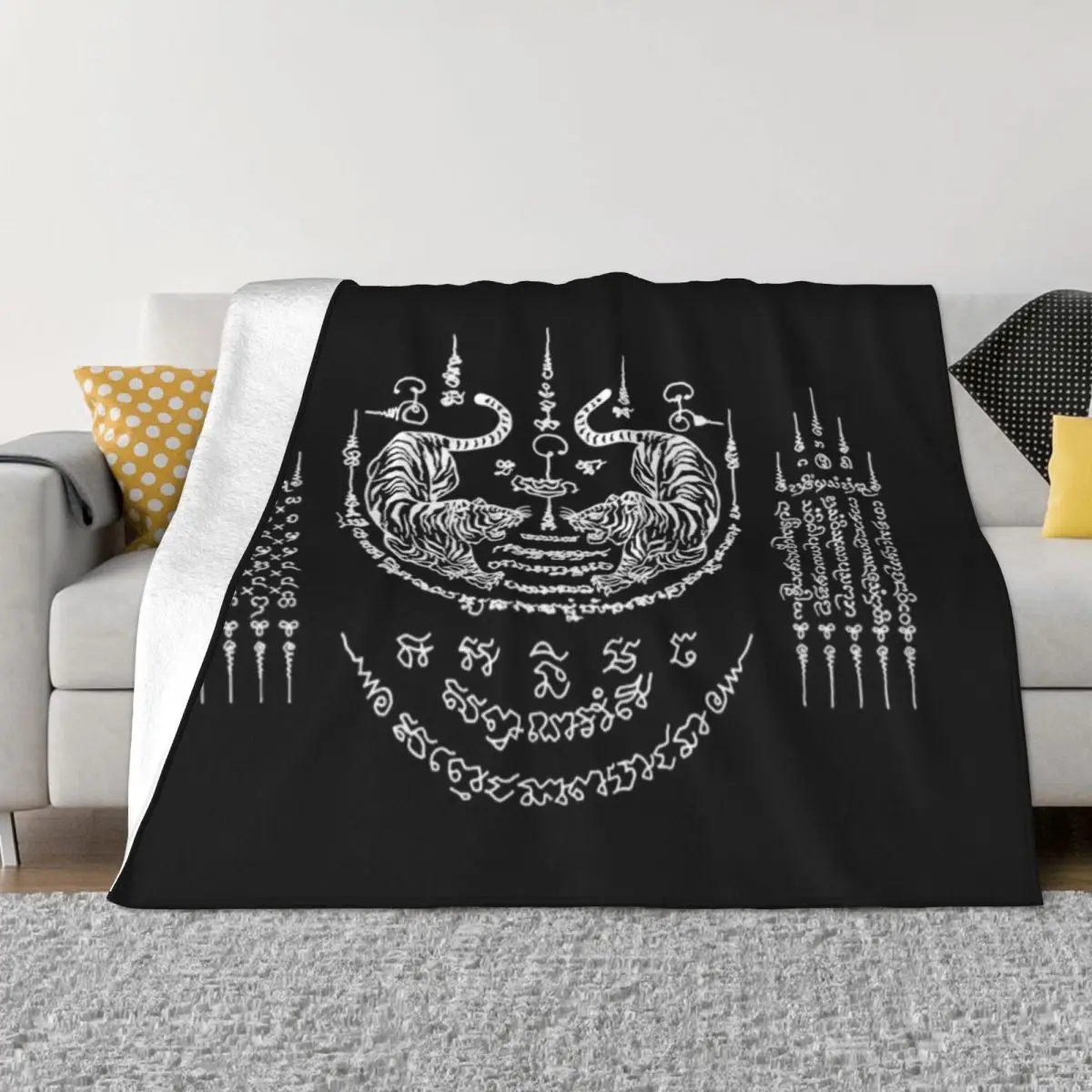 Ультрамягкое одеяло из микрофлиса Muay Thai Sak Yant Tiger