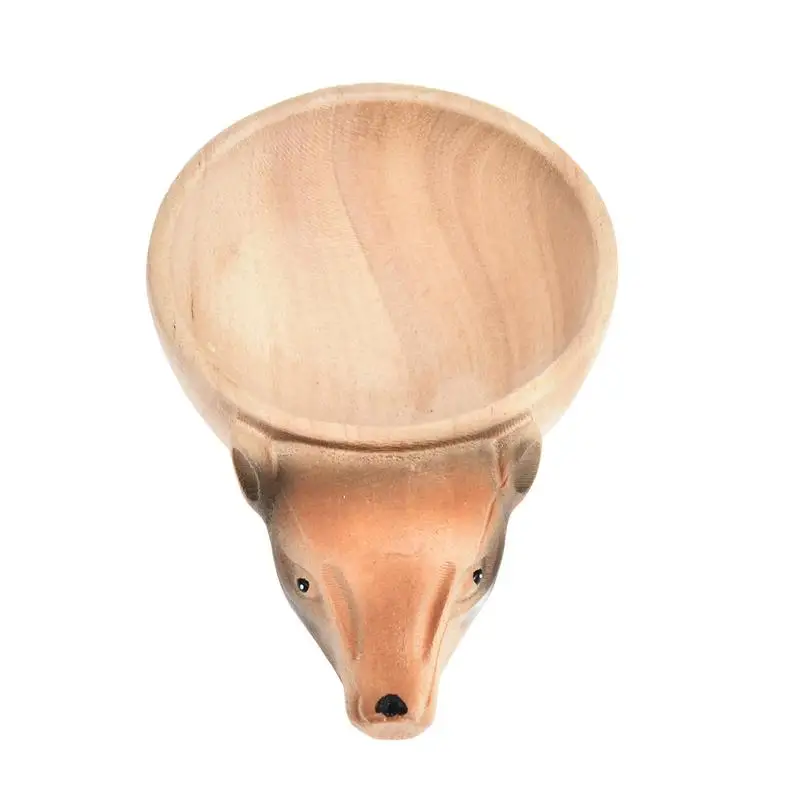 

Kuksa Rubber Wooden Water Cup Hand Carved Animal Head Cup Mug Cups Christmas Large-capacity Camping Gear Coffee Cup Gifts