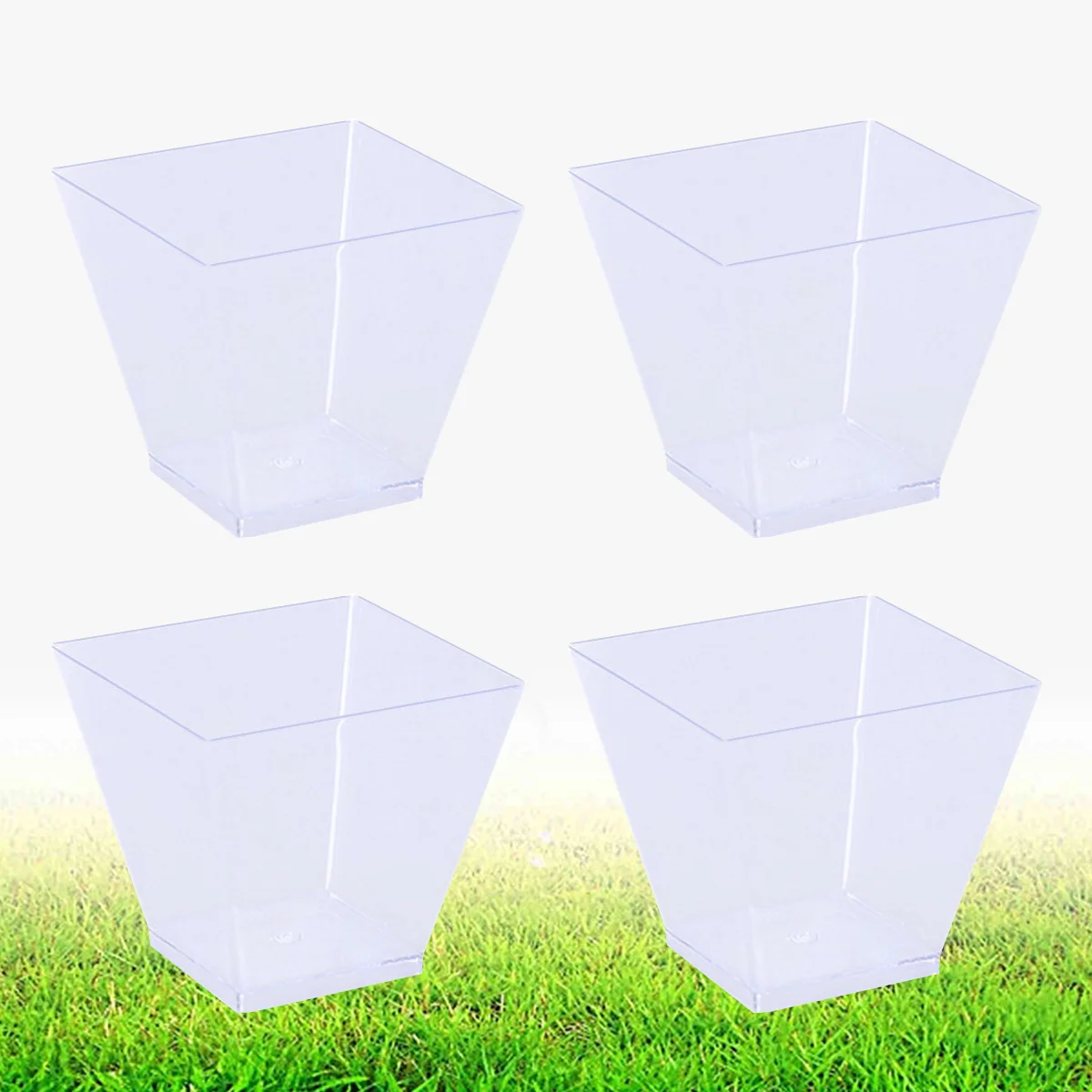 

20pcs Cups Cup Appetizer Cups Fruit Cube Cup Cup Appetizer Bowls Square