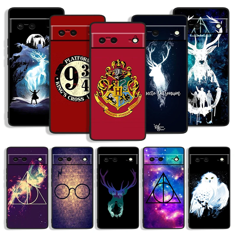 

Anime Potters Wand Art Shockproof Cover for Google Pixel 7 6a 5 4 4A XL 5G Black Phone Case Shell Soft Fundas Coque