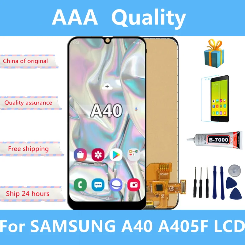 Протестированный экран дисплея для Samsung A40 A405 A405F ЖК-экран с сенсорным